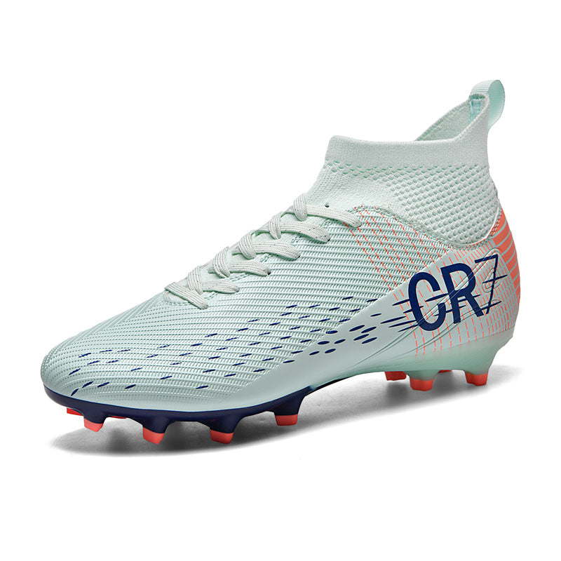 Street Style Soccer Cleats Men High Top Football Boots AG Grip Training Shoes