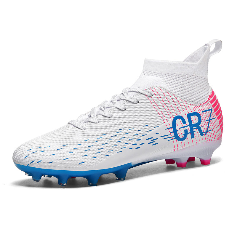 Street Style Soccer Cleats Men High Top Football Boots AG Grip Training Shoes