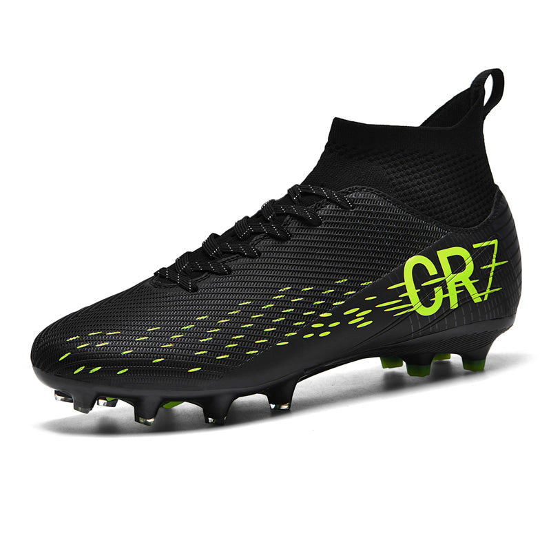 Street Style Soccer Cleats Men High Top Football Boots AG Grip Training Shoes