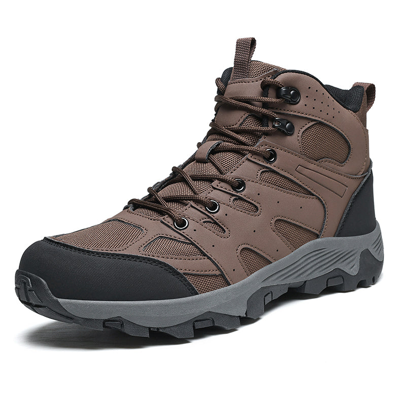 High Top Outdoor Sneakers Leather Mesh TPR Sole
