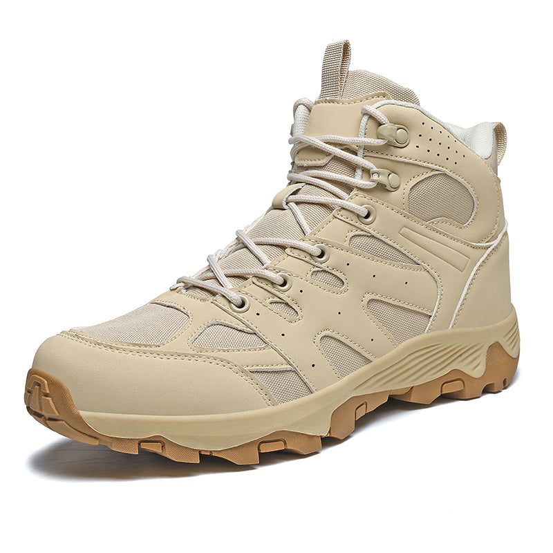 High Top Outdoor Sneakers Leather Mesh TPR Sole