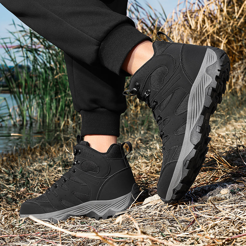 High Top Outdoor Sneakers Leather Mesh TPR Sole