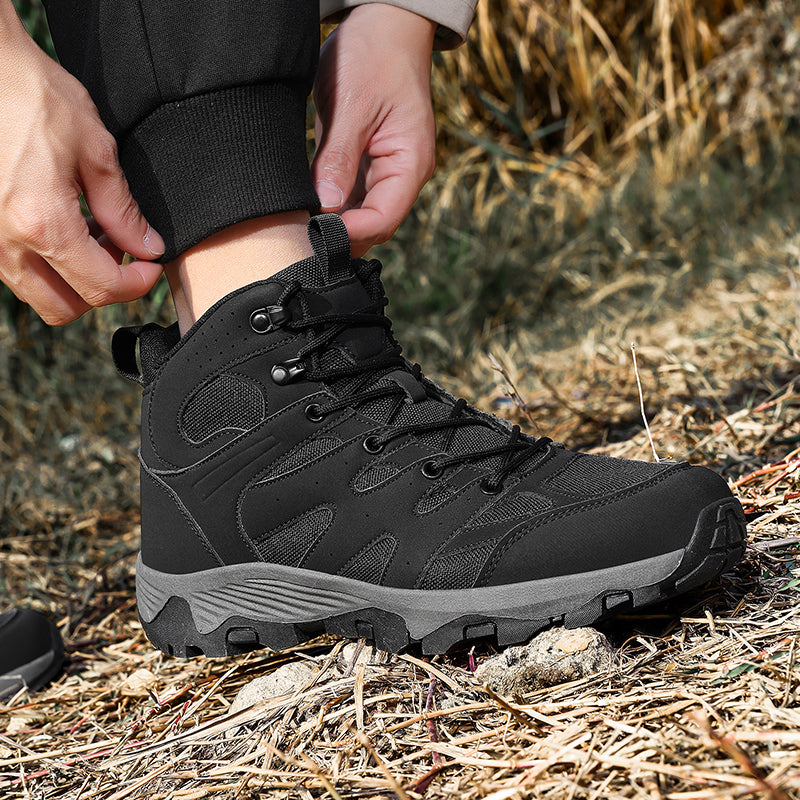 High Top Outdoor Sneakers Leather Mesh TPR Sole