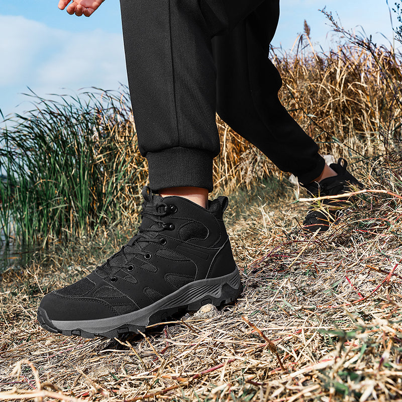 High Top Outdoor Sneakers Leather Mesh TPR Sole